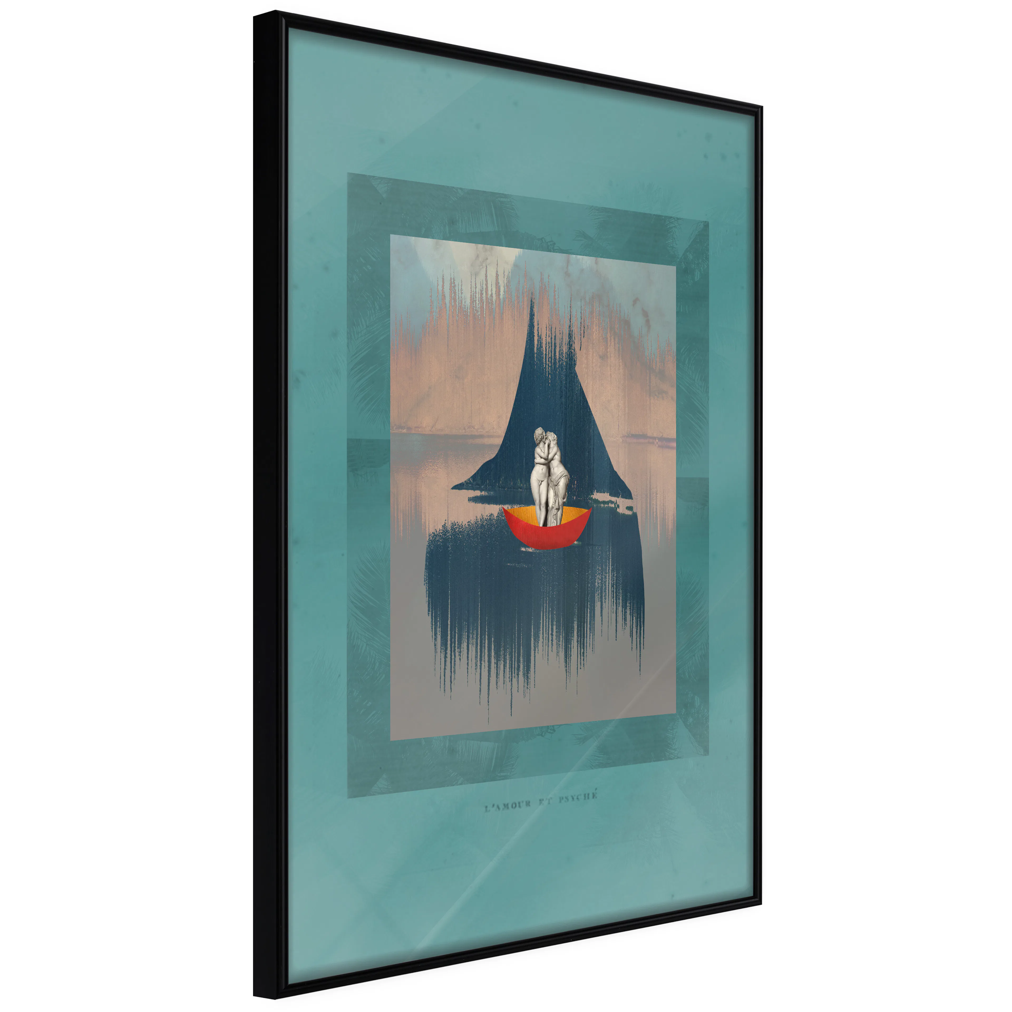 Affisch - Couple On Boat [Poster] 40x60 Svart ram, 40x60 cm
