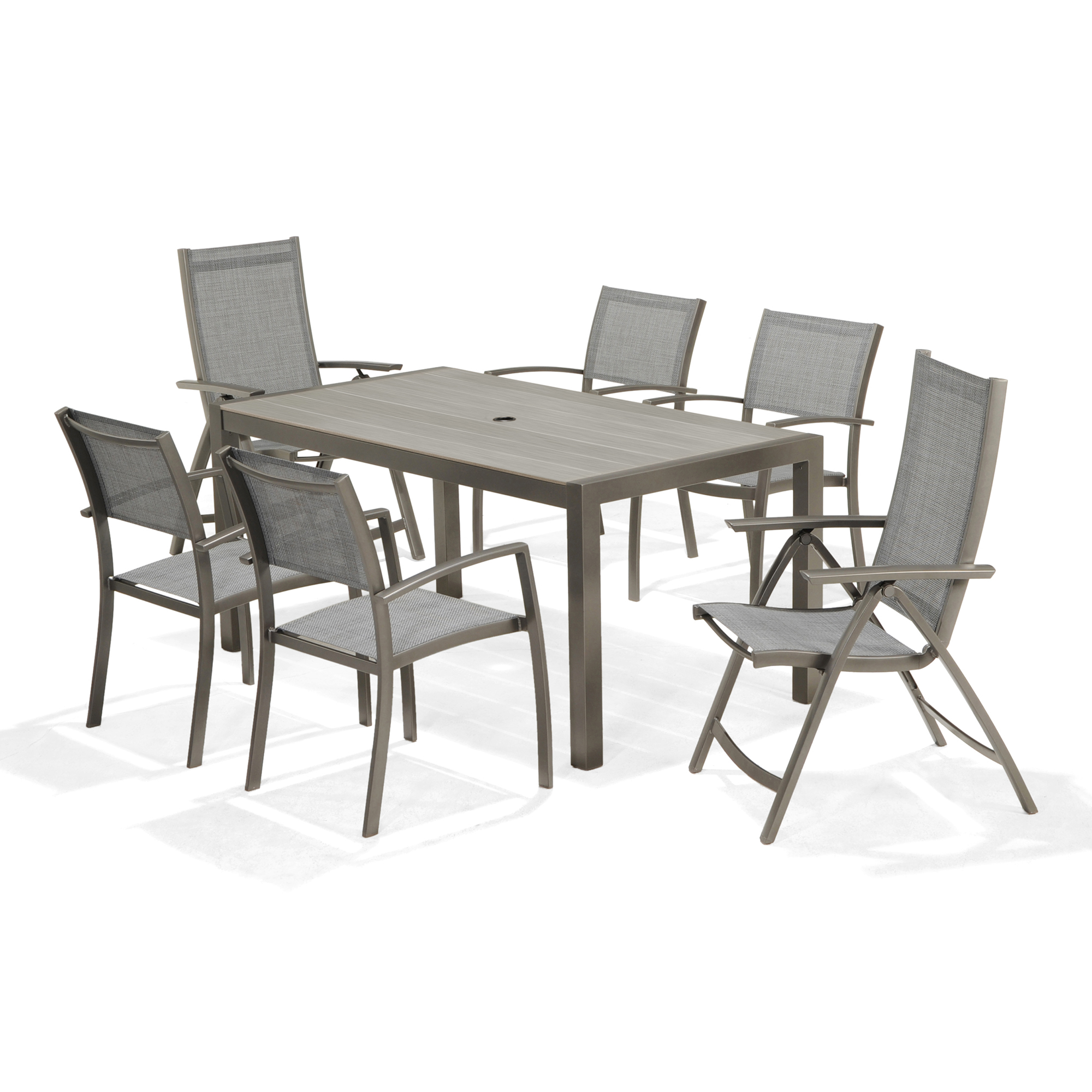 Matgrupp LifestyleGarden Solana med 4 Stolar och 2 Positionsstolar
