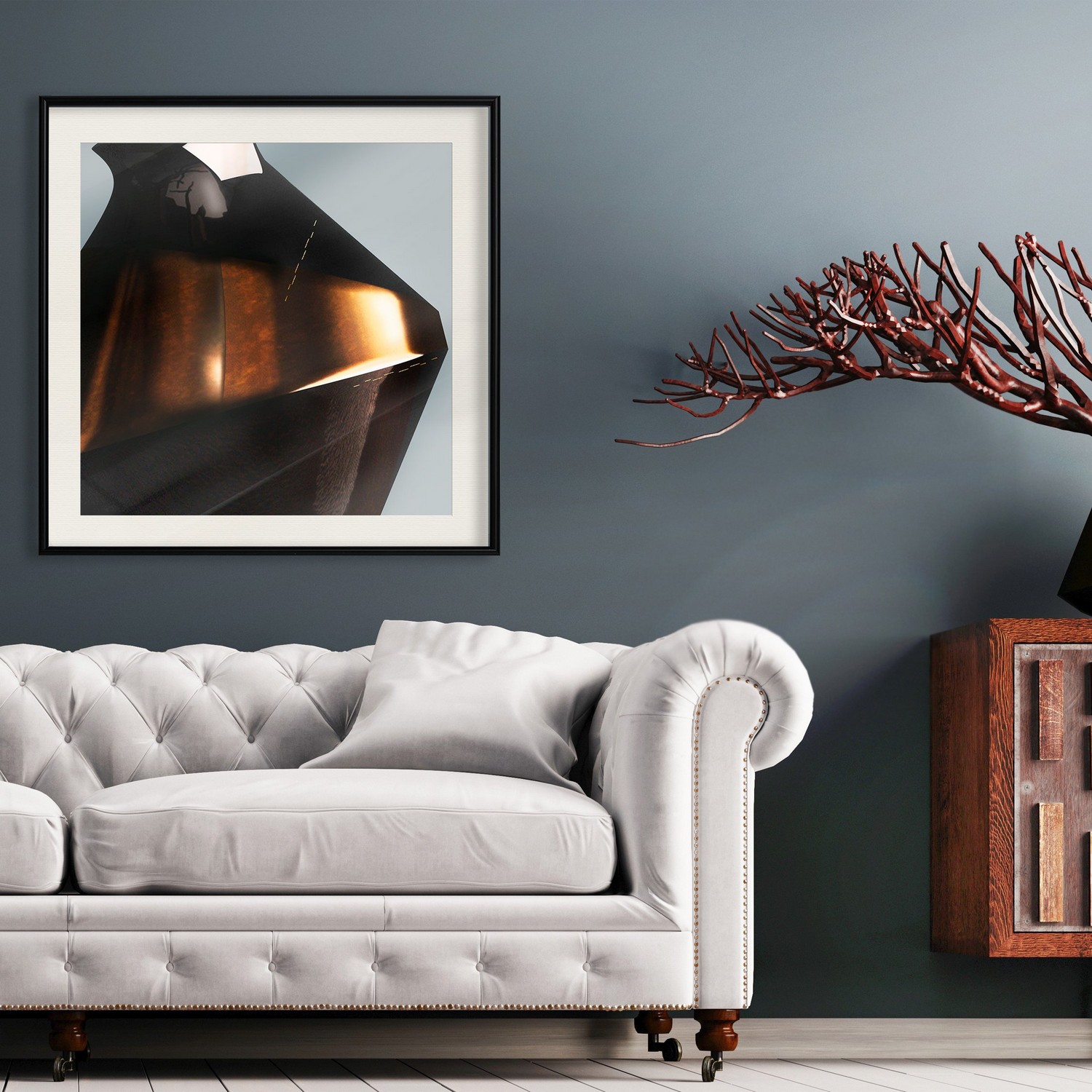 Affisch - Sphinx Dream [Poster] 30x30 Svart ram med passepartout, 30x30 cm