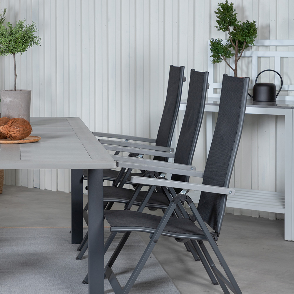 Matgrupp Venture Home Aleyna 160 Svart med 6 Aleyna Positionsstolar