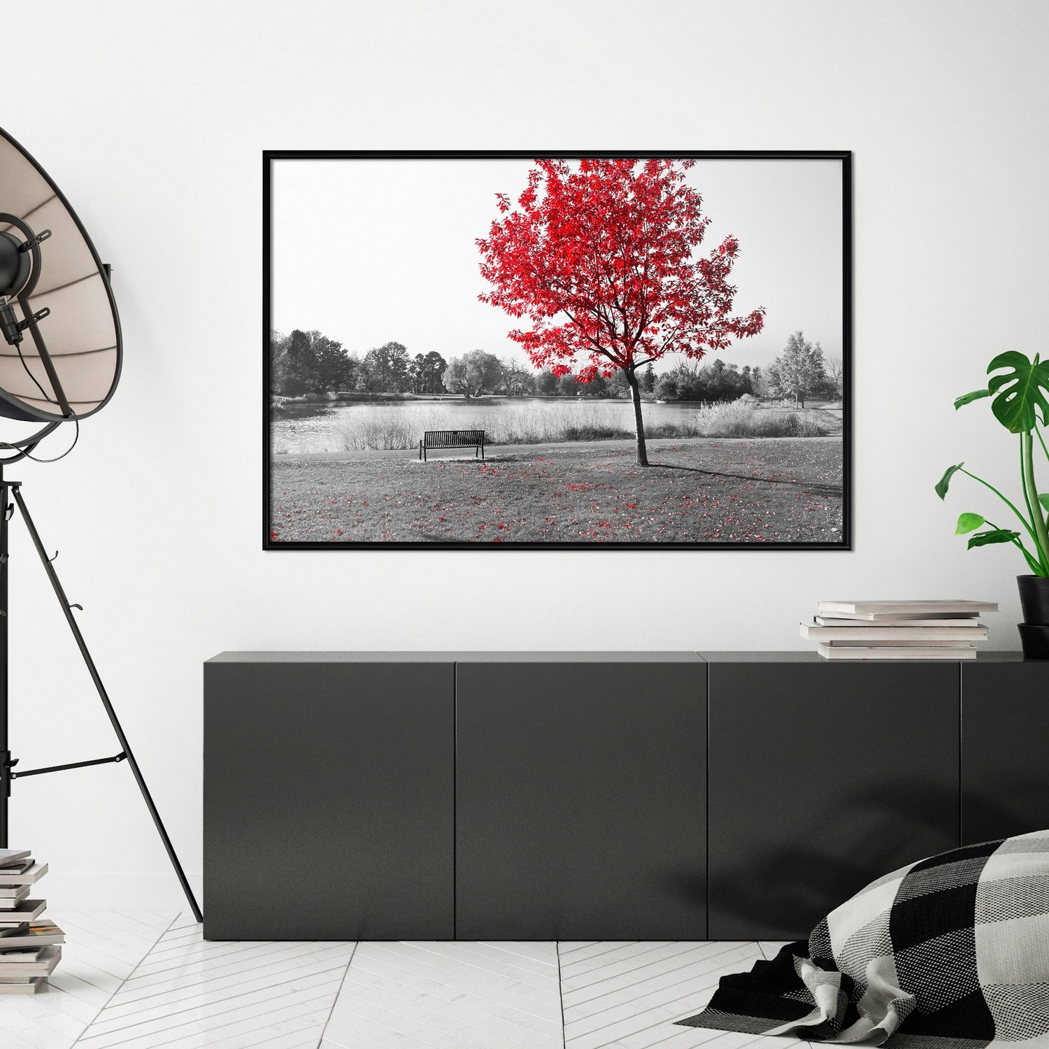 Affisch - Red Tree [Poster] 30x20 Svart ram, 30x20 cm