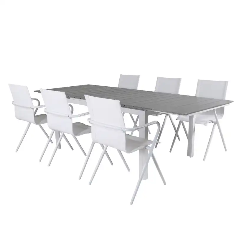 Matgrupp Venture Home Lova 160 Vit med 6 Aspen Matstolar