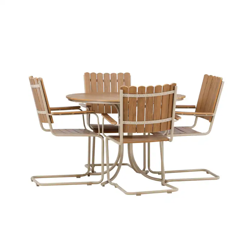 Holmsund Dining Set - Beige / Polywood Beige