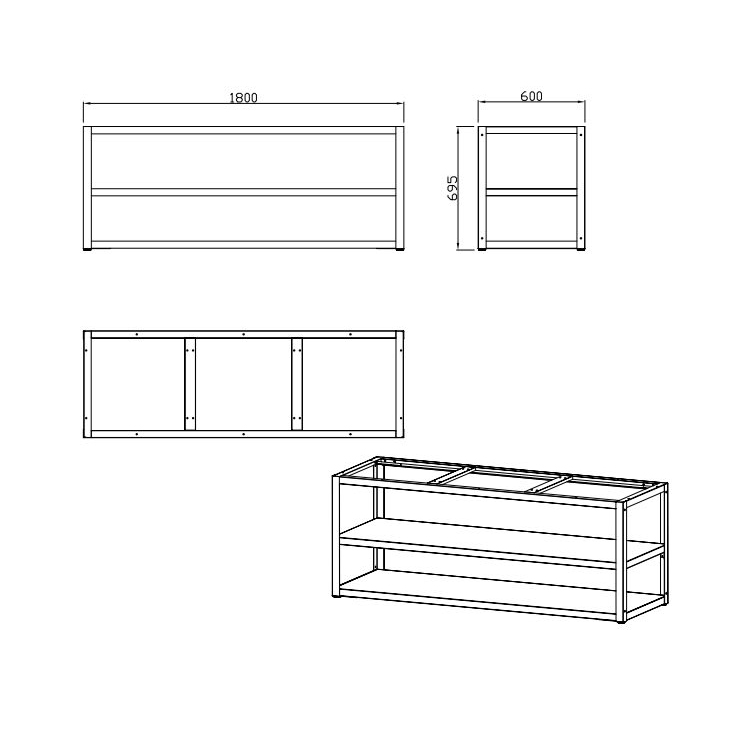 Fristående Arbetsbänk Myoutdoorkitchen med 3 Förvaringslådor