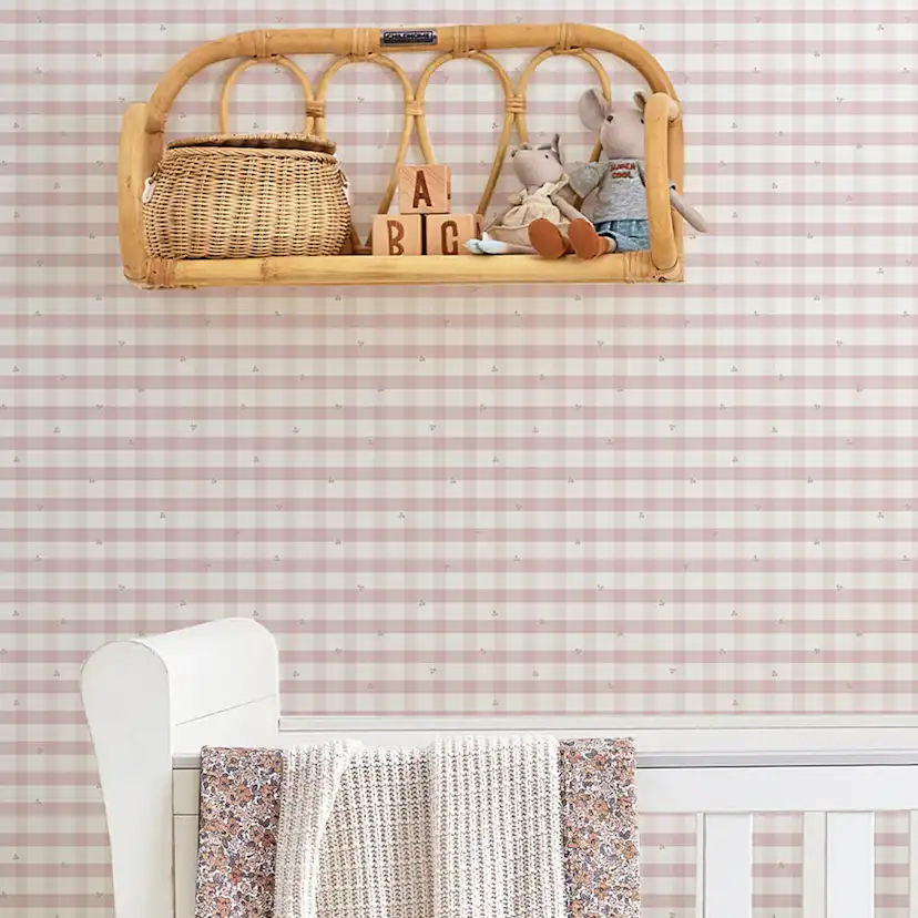 Tapet Laura Ashley Gingham Pale Amethyst Purple 119865