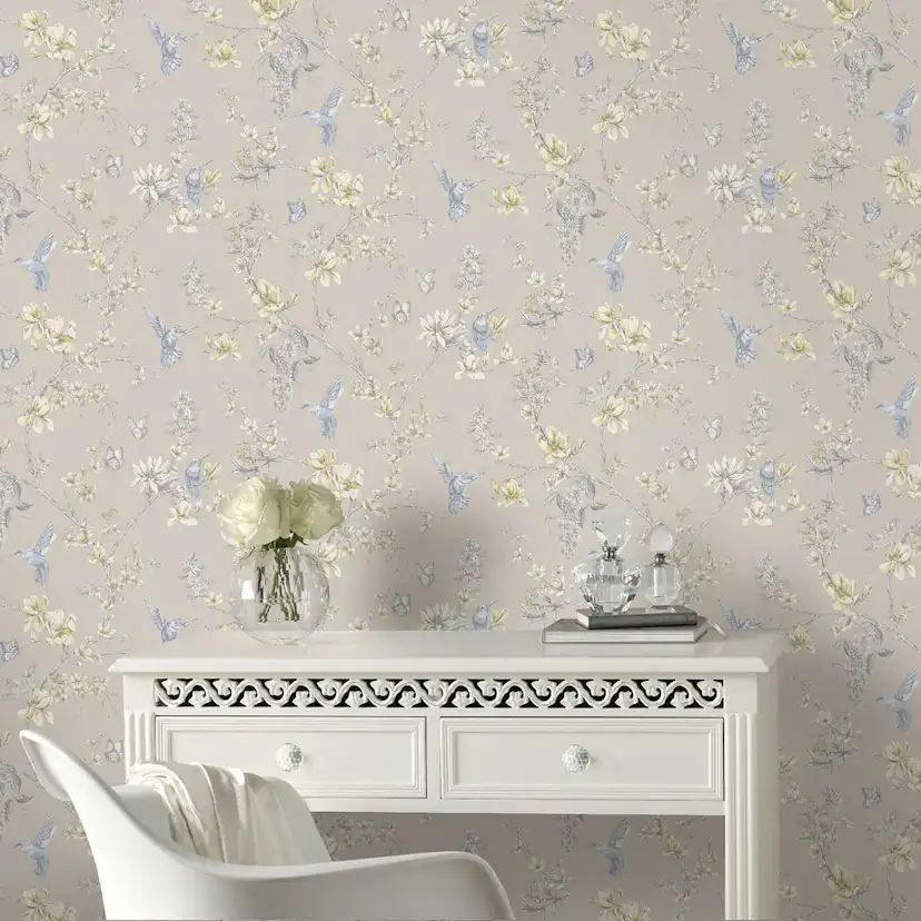 Tapet Superfresco Easy Fåglar Och Blommor 104890