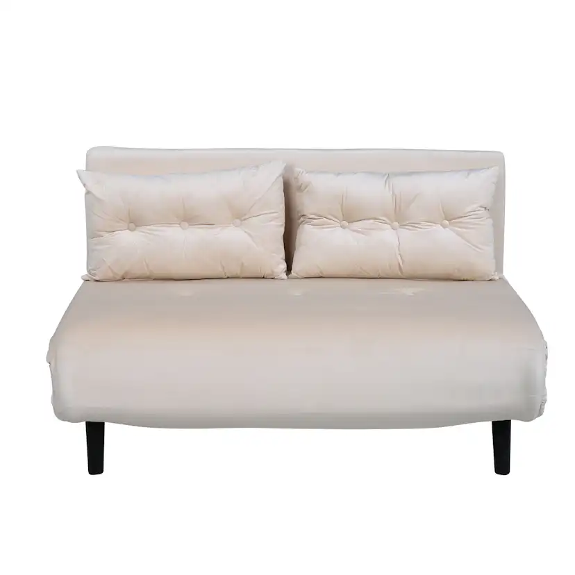 Vicky Folding Bed Double - Black / Beige Velvet Beige
