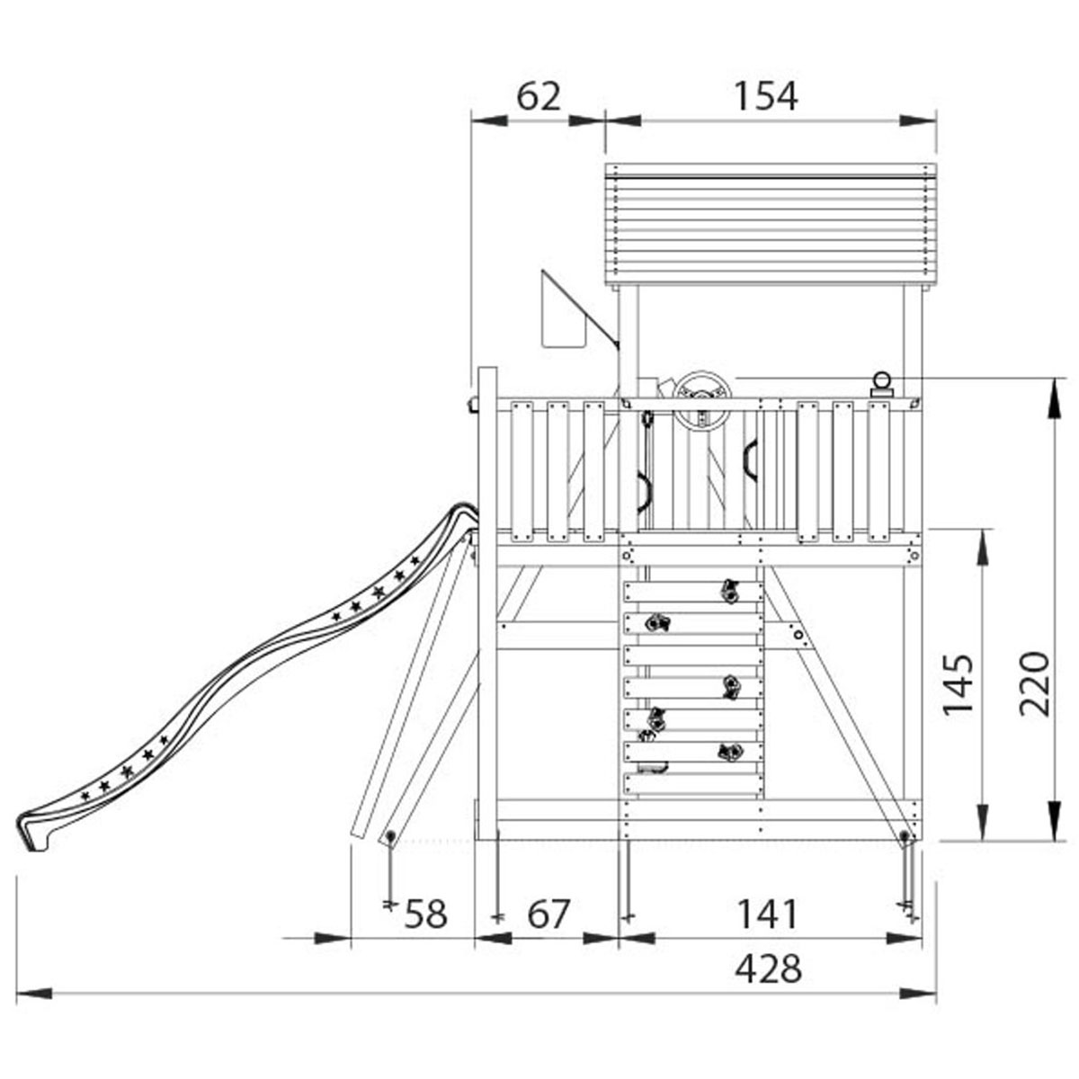 Lektorn Jungle Gym Chalet 2.1 Climb Modul Blå Rutschkana