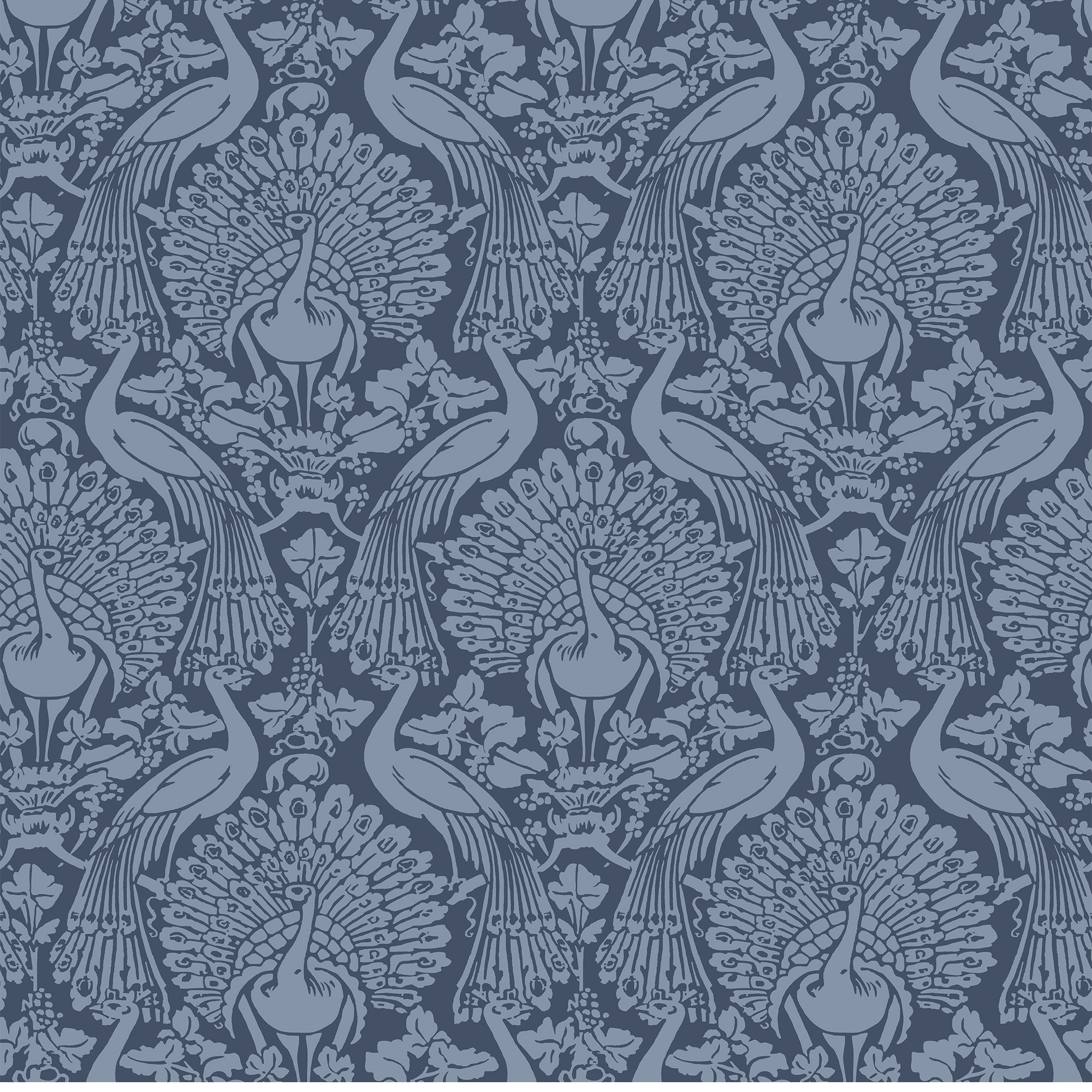 Tapet Laura Ashley Peacock Damask Dusky Seaspray