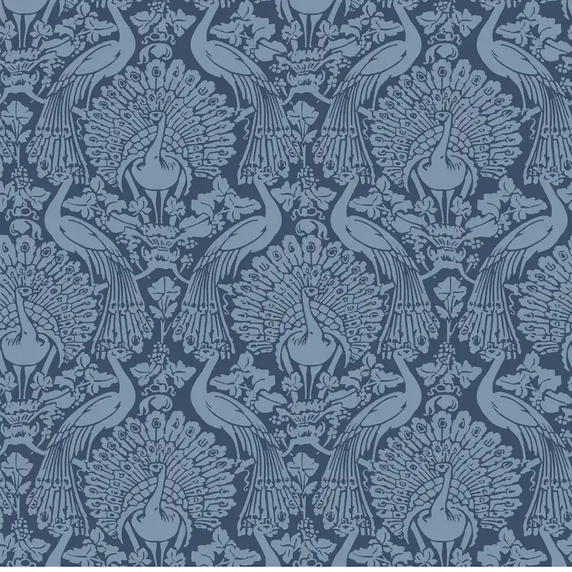 Tapet Laura Ashley Peacock Damask Dusky Seaspray