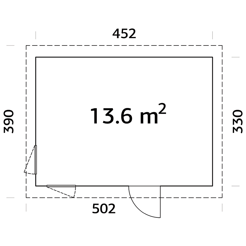 Friggebod Palmako Etta 13,6 m² Komplett Stuga med Pulpettak