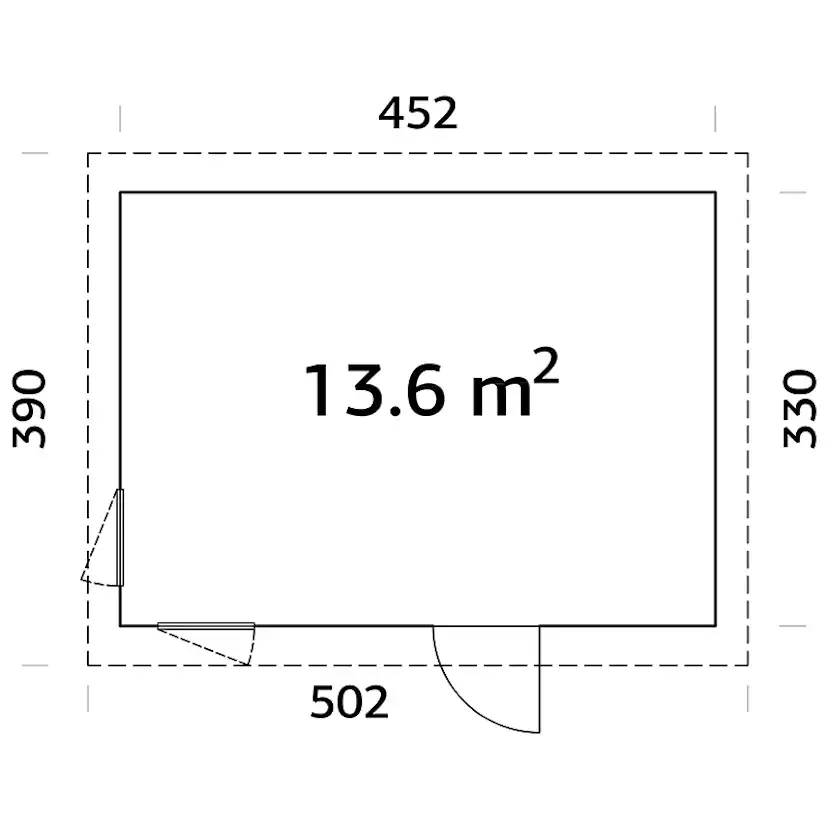 Friggebod Palmako Etta 13,6 m² Komplett Stuga med Pulpettak