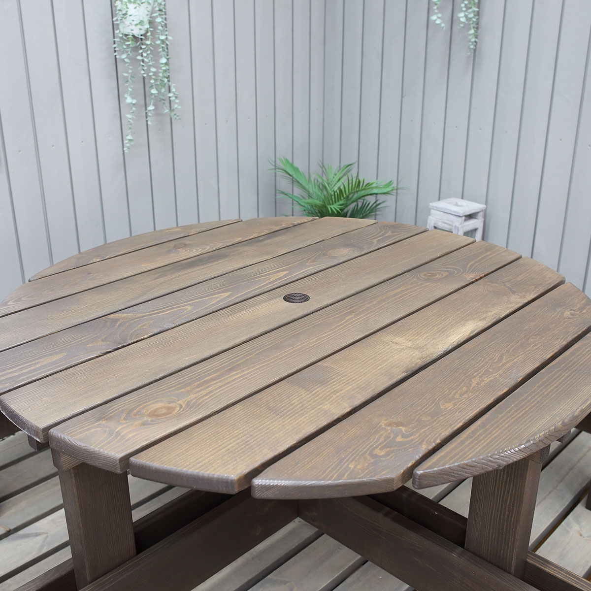 Picknickbord Baltic Garden Rondo Picnic, Robust Bänkbord med 8 Sittplatser