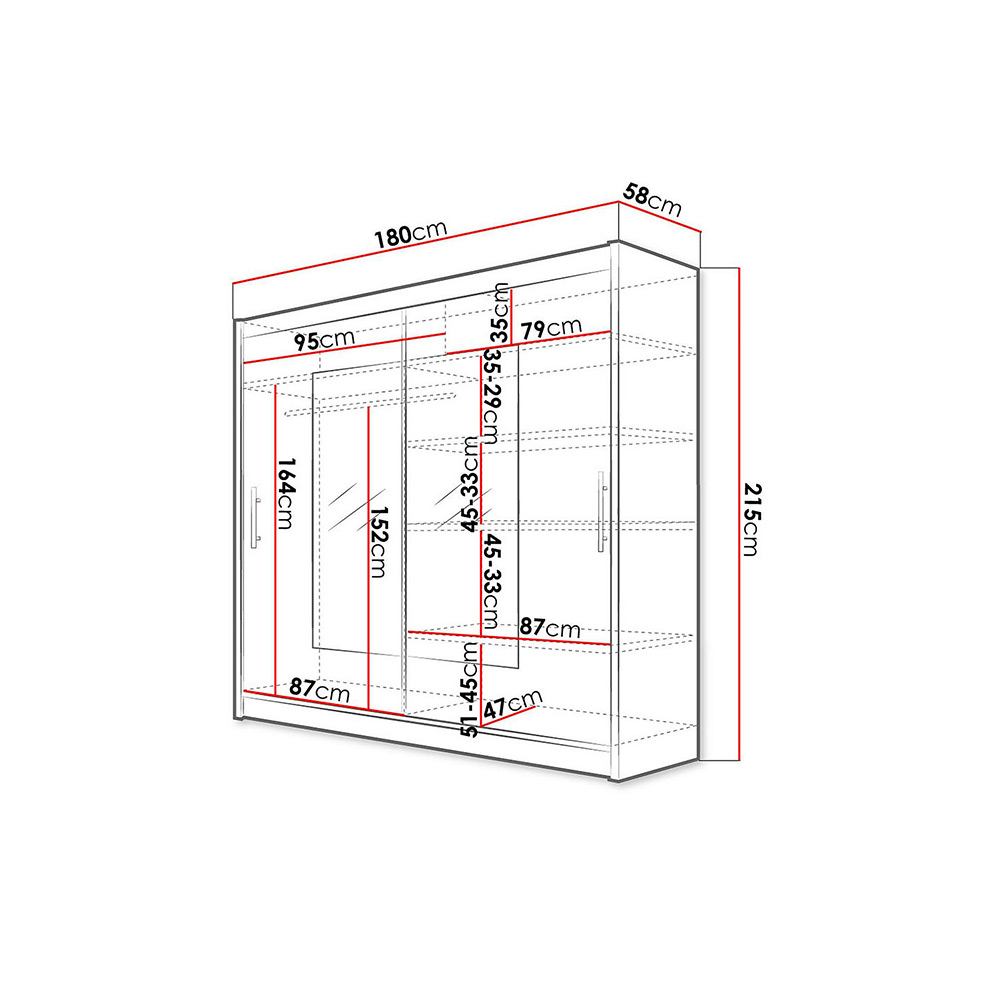 Garderob Scandinavian Choice Prag Smal Fyrkantig Spegel