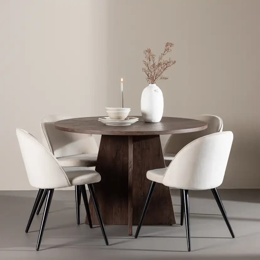 Matgrupp Venture Home Bootcut Ø110 med 4 st Velvet Stolar