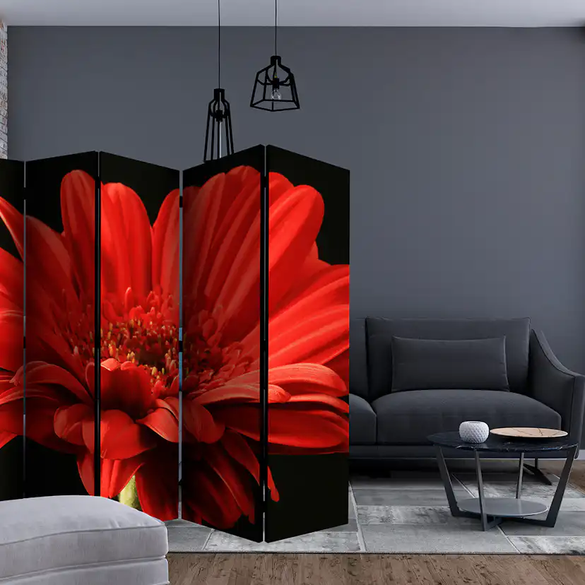 Rumsavdelare Skärmvägg Arkiio Red Gerbera Flower II 225x172 cm