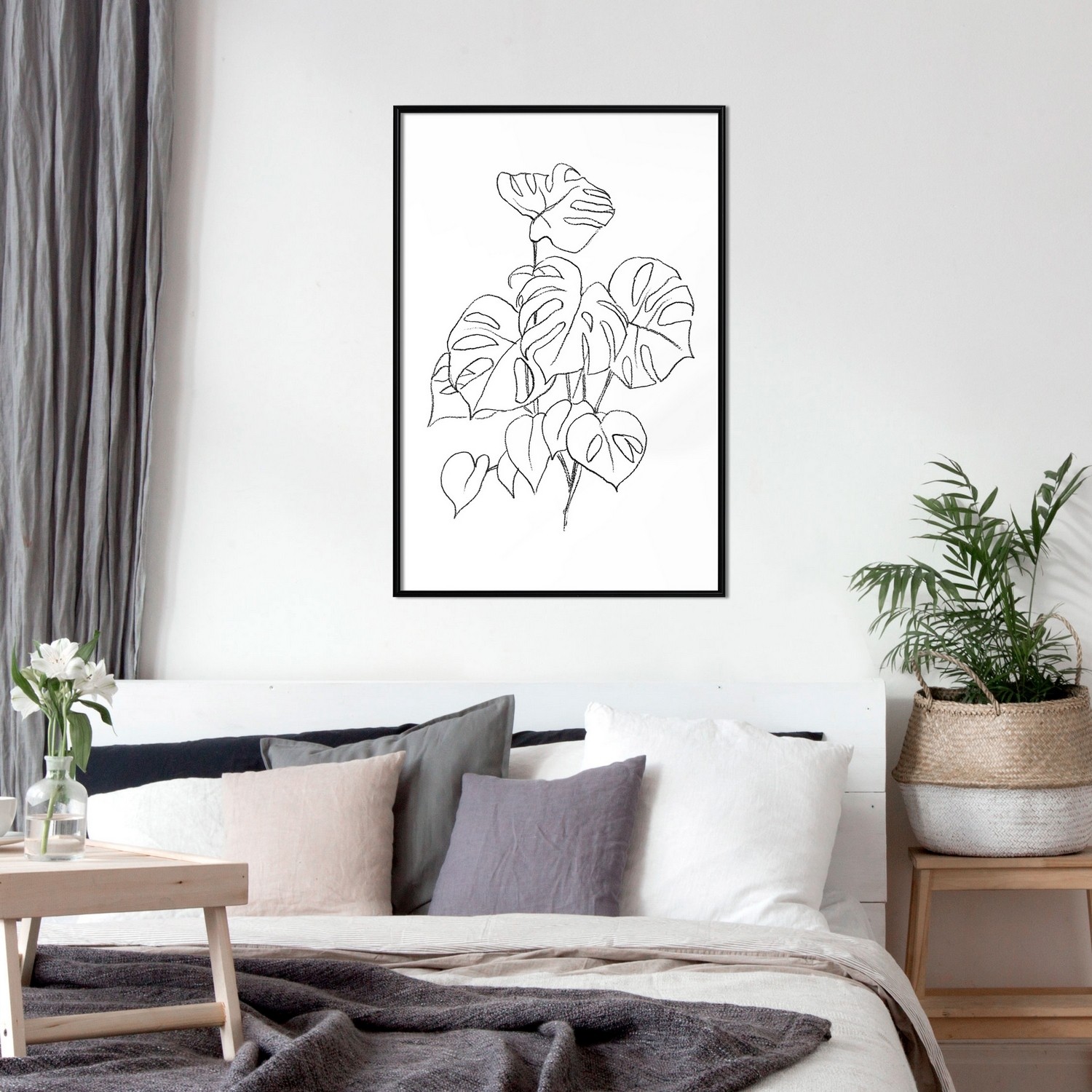 Poster Artgeist Affisch Monochrome Monstera