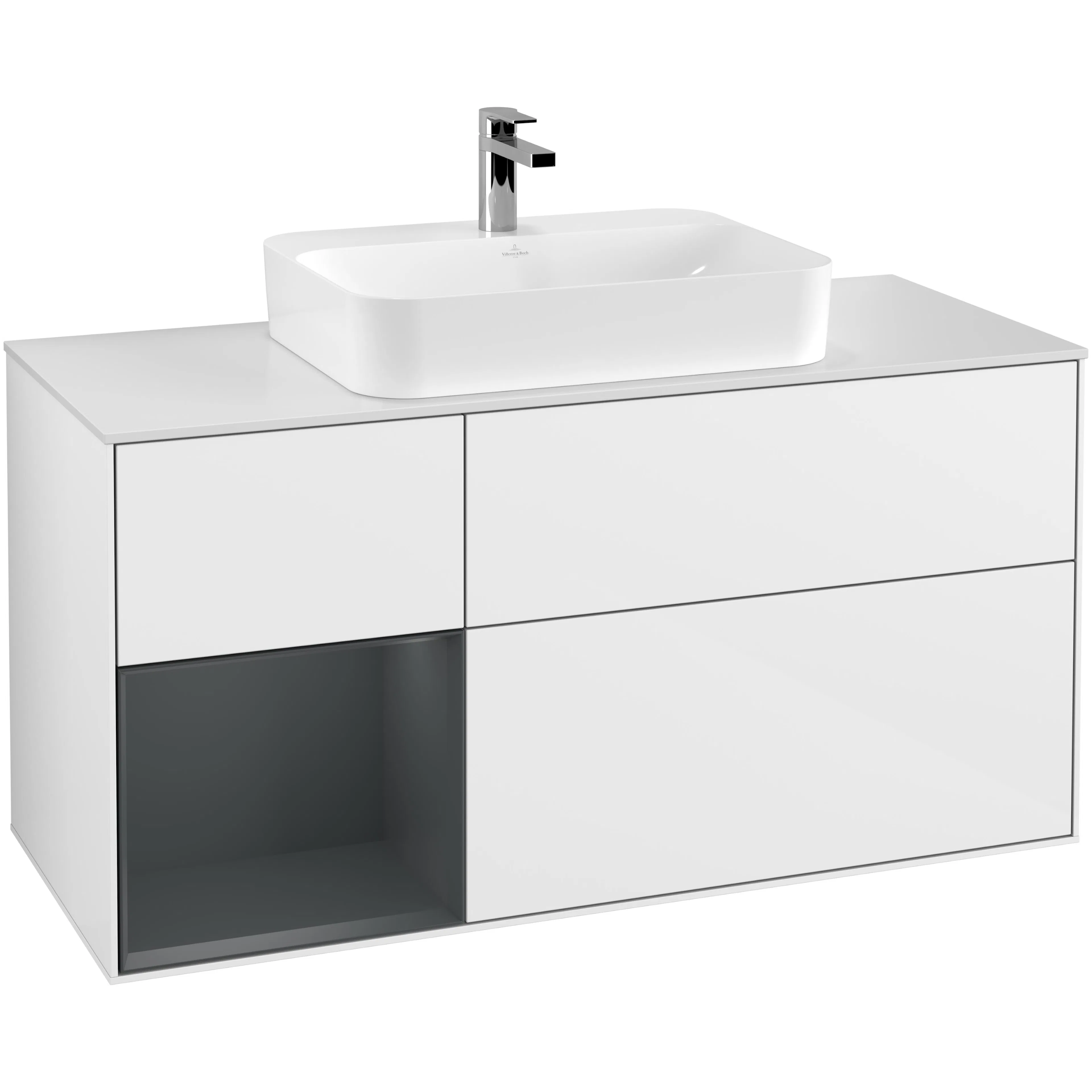 Tvättställsskåp Villeroy & Boch Finion med 3 Lådor Hylla och Bänkskiva för Ytmonterat Tvättställ