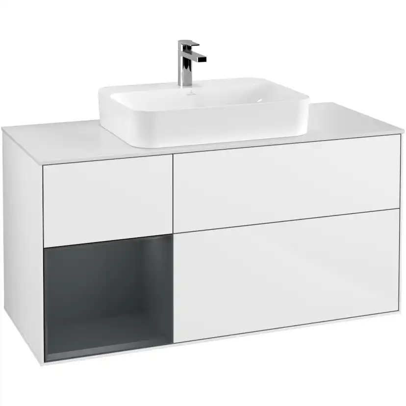 Tvättställsskåp Villeroy & Boch Finion med 3 Lådor Hylla och Bänkskiva för Ytmonterat Tvättställ
