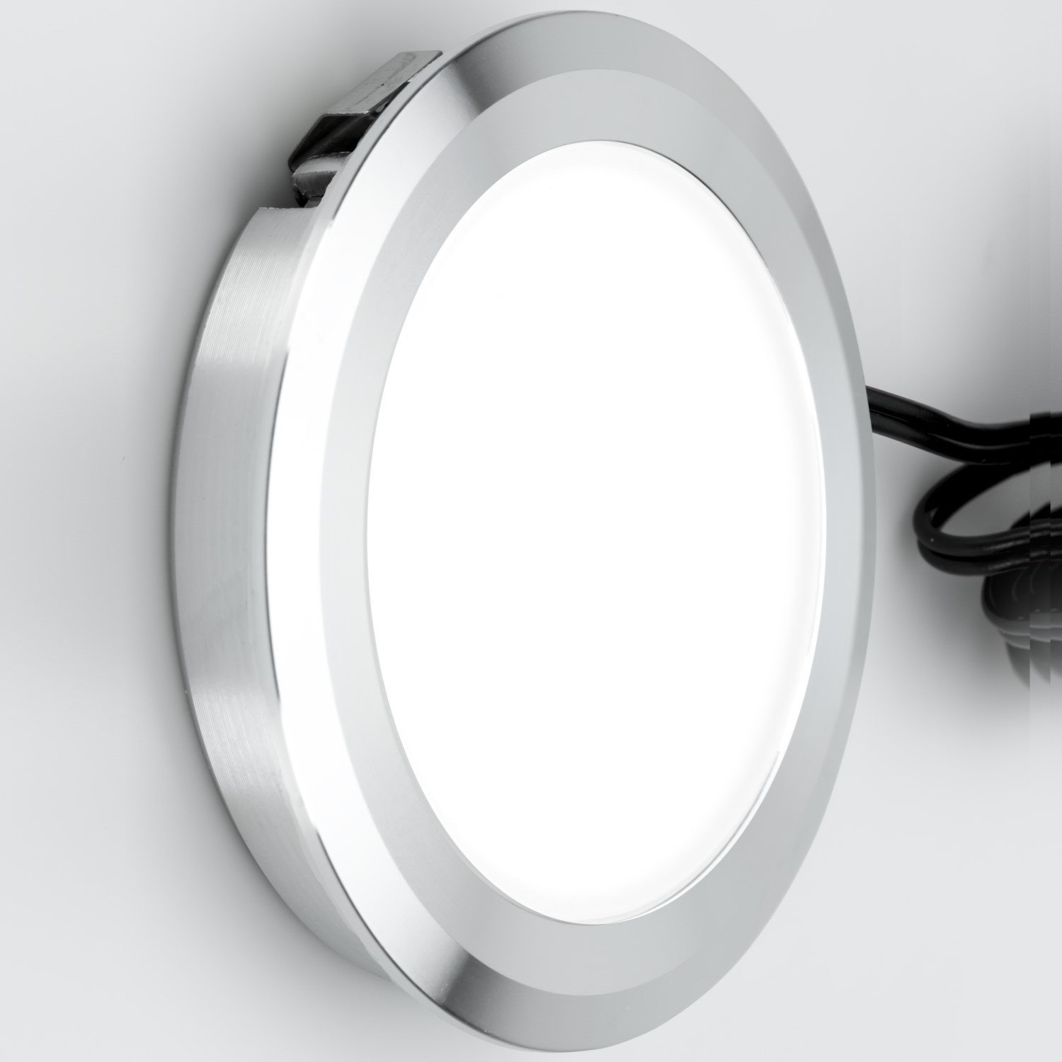 LED-spot Stella flat IP44 500mA/3W 2700K rf-look Rostfri, 2700 K