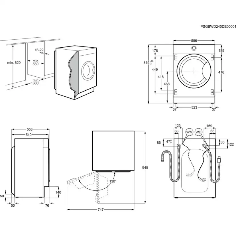 Tvätt/Torkmaskin Electrolux EW8WB864T3 800 UltraCare