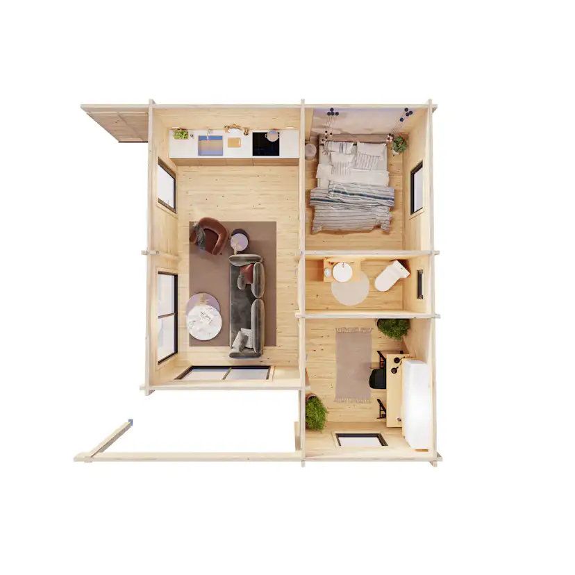 Trädgårdshus Palmako Cecilia 32,4 m2
