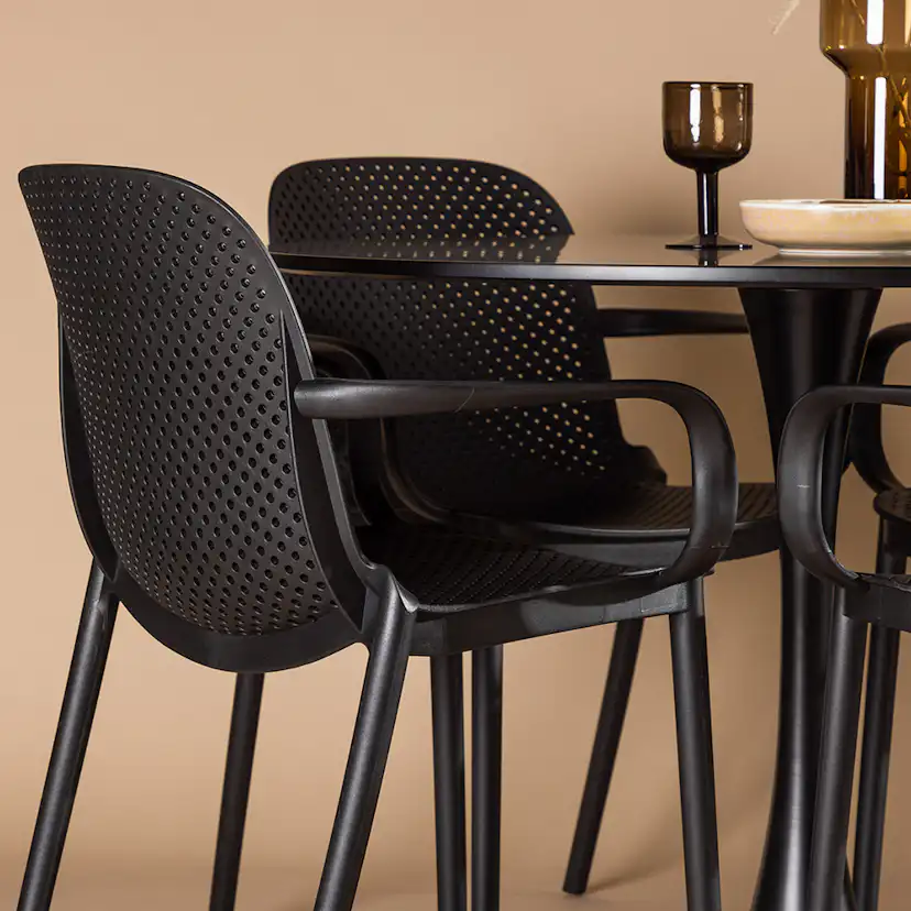 Matgrupp Venture Home Glade Ø 100 cm med 4 Baltimore Stolar