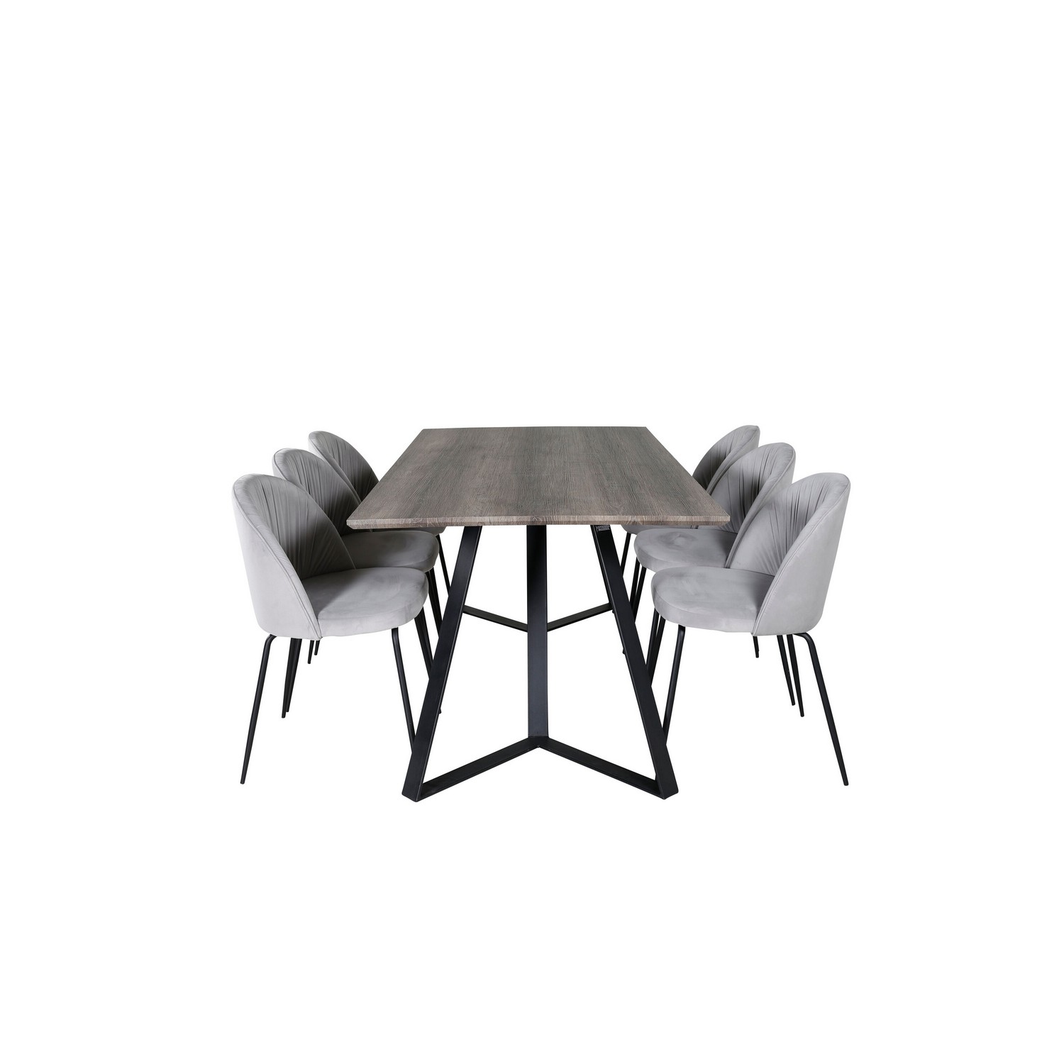 Matgrupp Venture Home Madde med 6 Wrigley Stolar Sammet