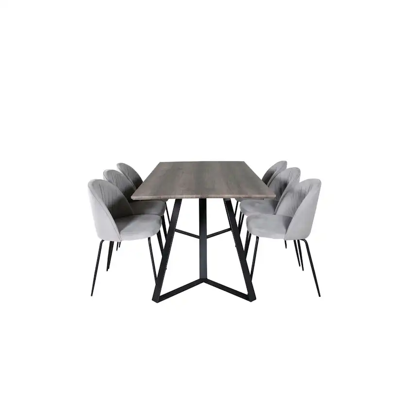 Matgrupp Venture Home Madde med 6 Wrigley Stolar Sammet