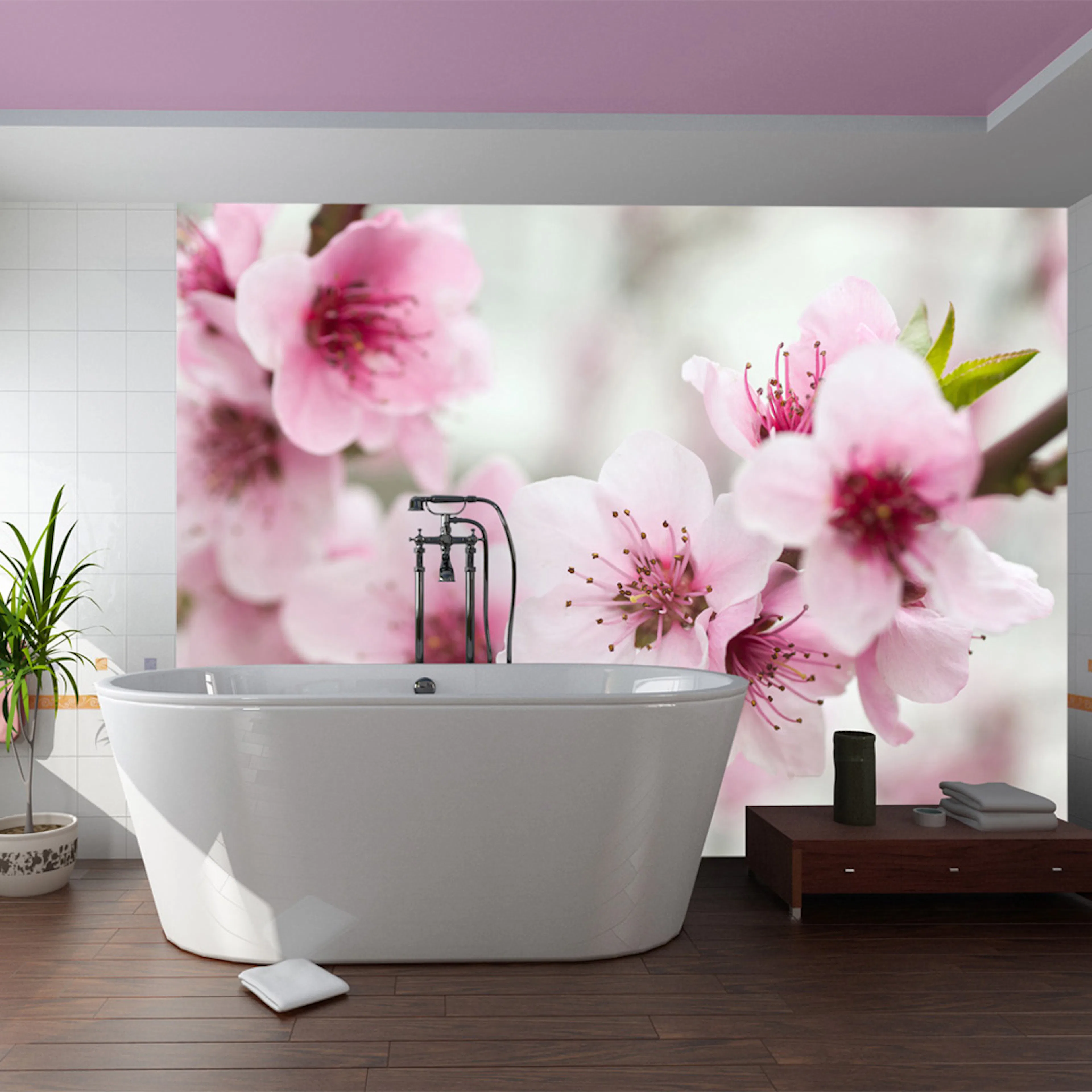 Fototapet Arkiio Spring, Blommande Träd Rosa Blommor