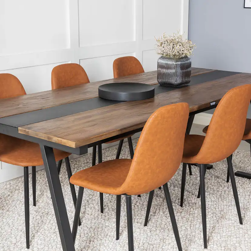 Matgrupp Venture Home Jane med 6 Pobbie Stolar Konstläder