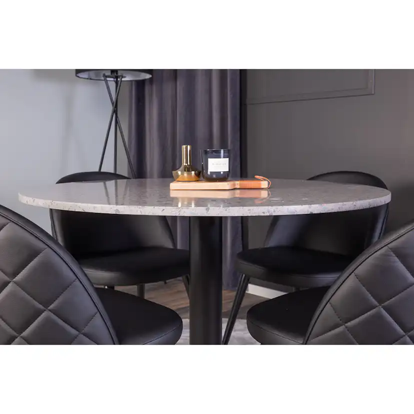 Matgrupp Venture Home Razzia med 4 Velvet stolar Skinn