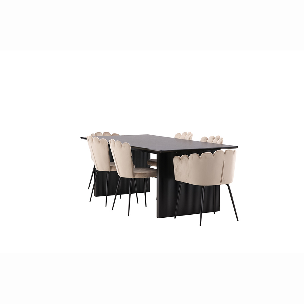 Matgrupp Venture Home Vail med 4 Limhamn Light Stolar