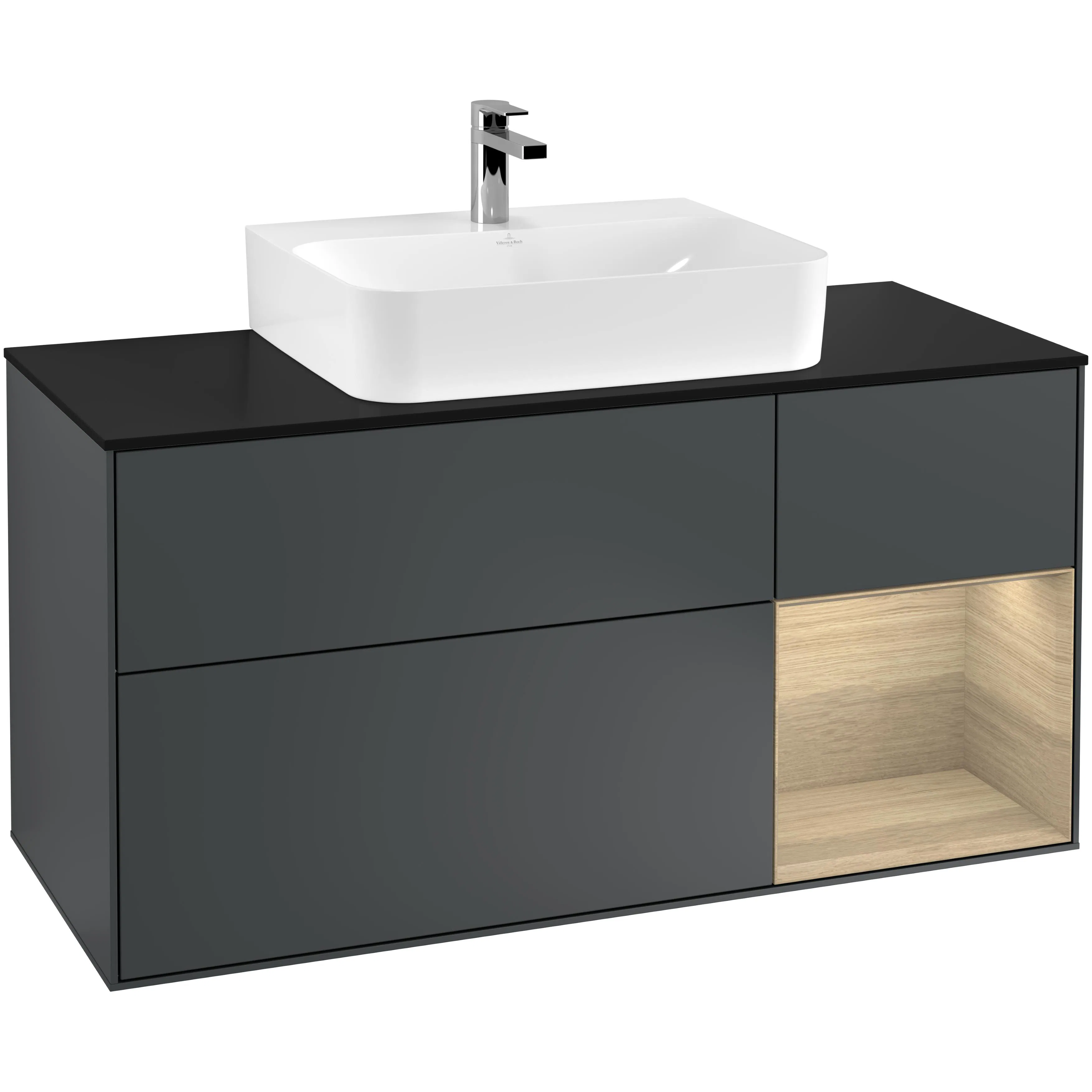 Tvättställsskåp Villeroy & Boch Finion med 3 Lådor Hylla och Bänkskiva för Centrerat Tvättställ