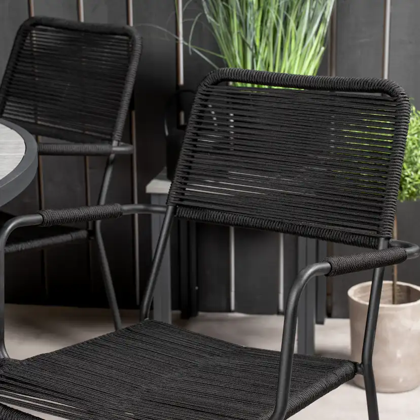 Matgrupp Venture Home Pincy Ø140 med 6 Leon Karmstolar