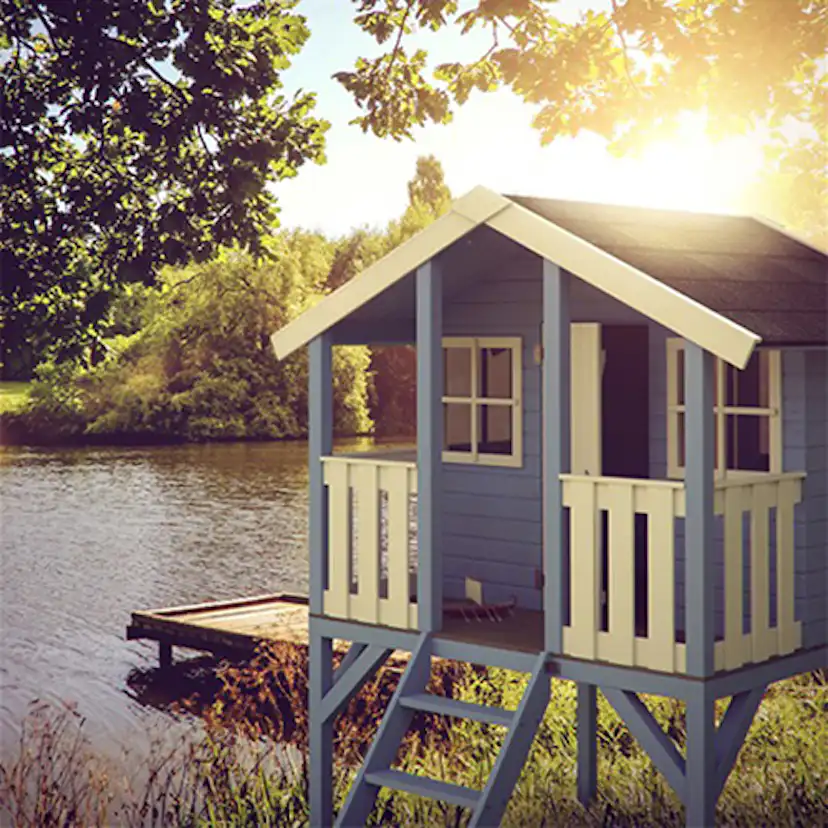 Lekstuga Palmako Toby 2,1 m² Upphöjd Stuga i Trä med Altan