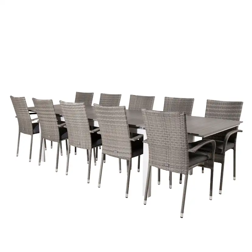 Matgrupp Venture Home Lova 224/324 med 10 Asta Karmstolar