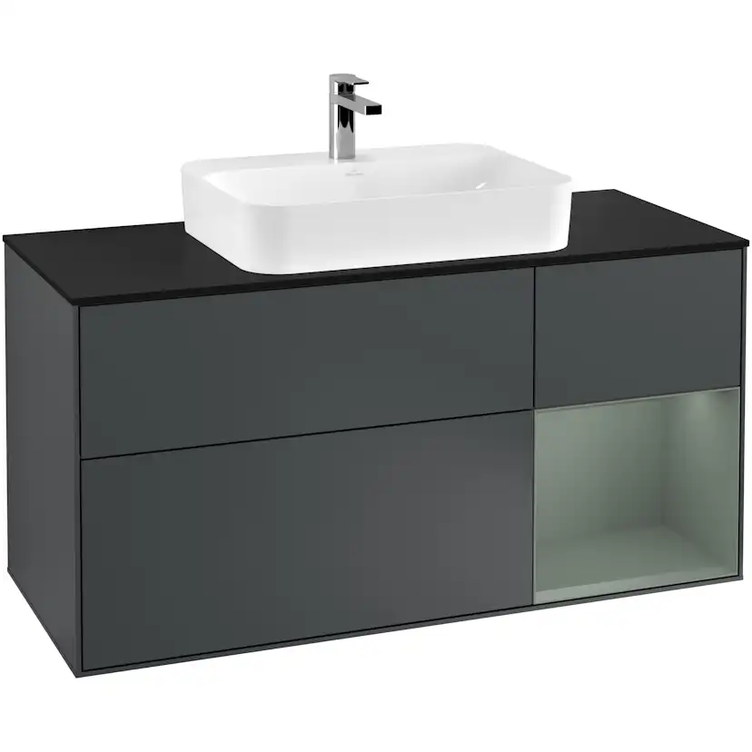 Tvättställsskåp Villeroy & Boch Finion med 3 Lådor Hylla och Bänkskiva för Ytmonterat Tvättställ