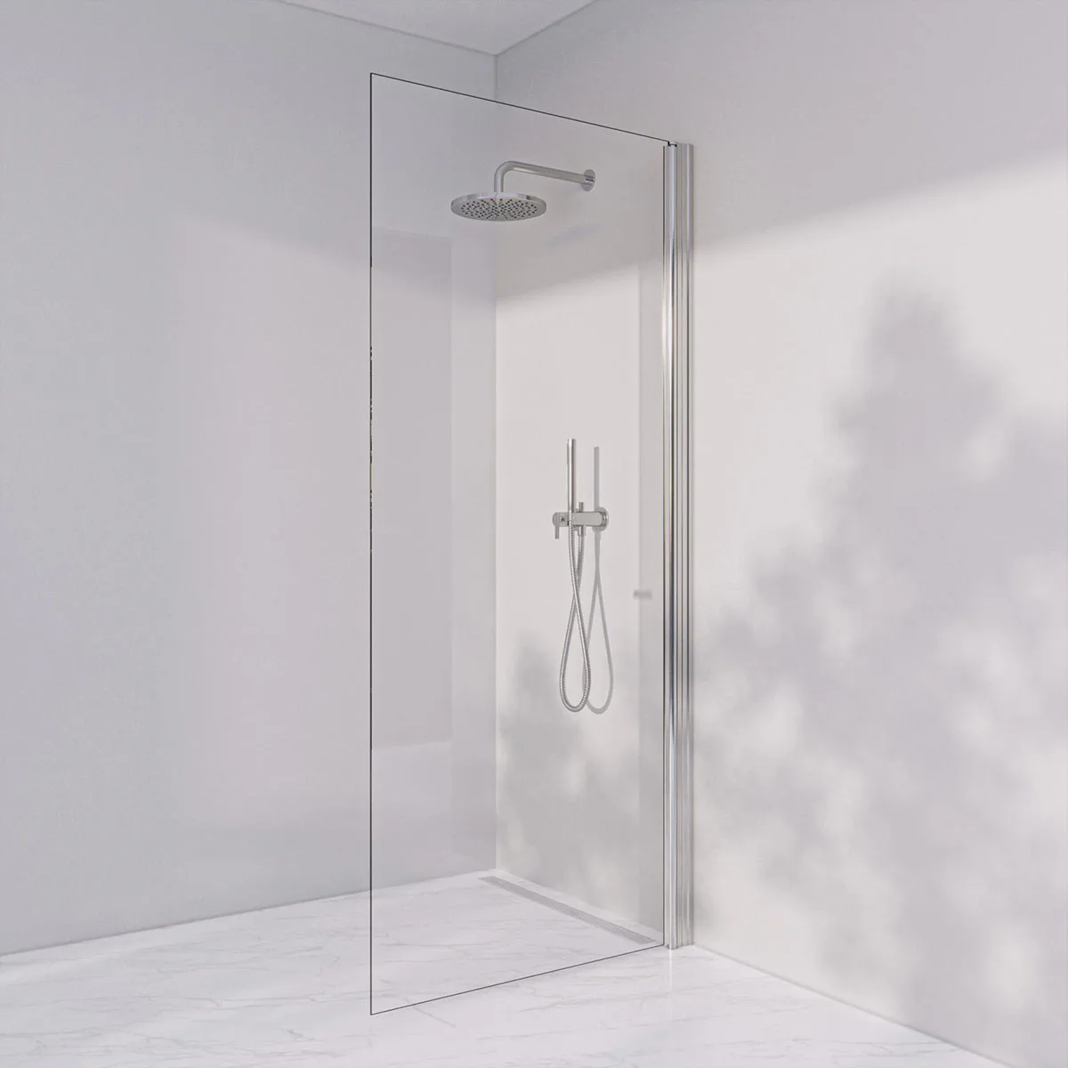 Invitrea Prime PH2/Högerhängd/90/Blankpolerad/Frostat glas Glastyp: Frostat Glas, Profil: Blankpolerad, Bredd: 900 mm
