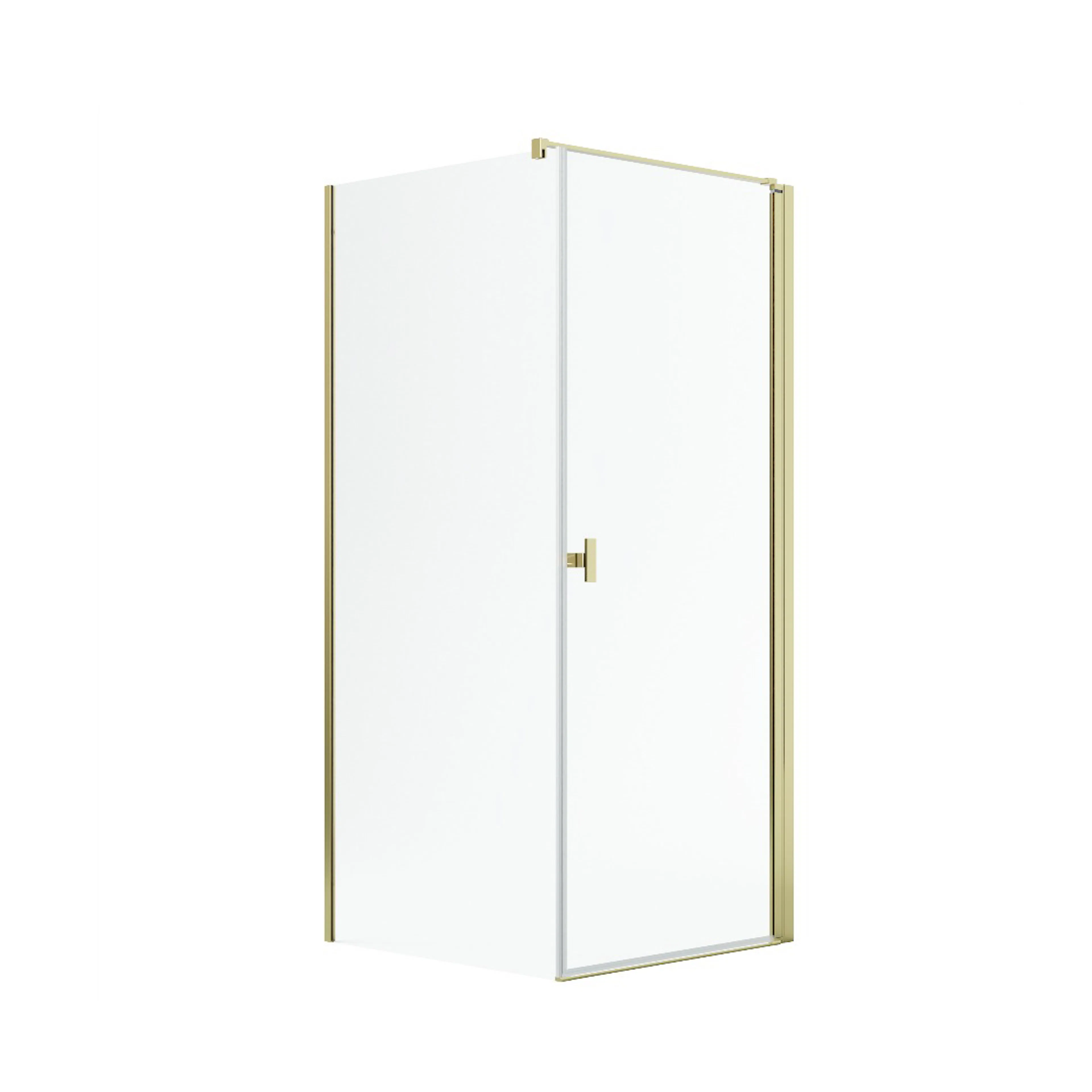 Noma 135 hörnlösning 79x79 cm glas 6 mm höger modell, mässin 780x780 mm, Profil: Polerad Mässing, Höger