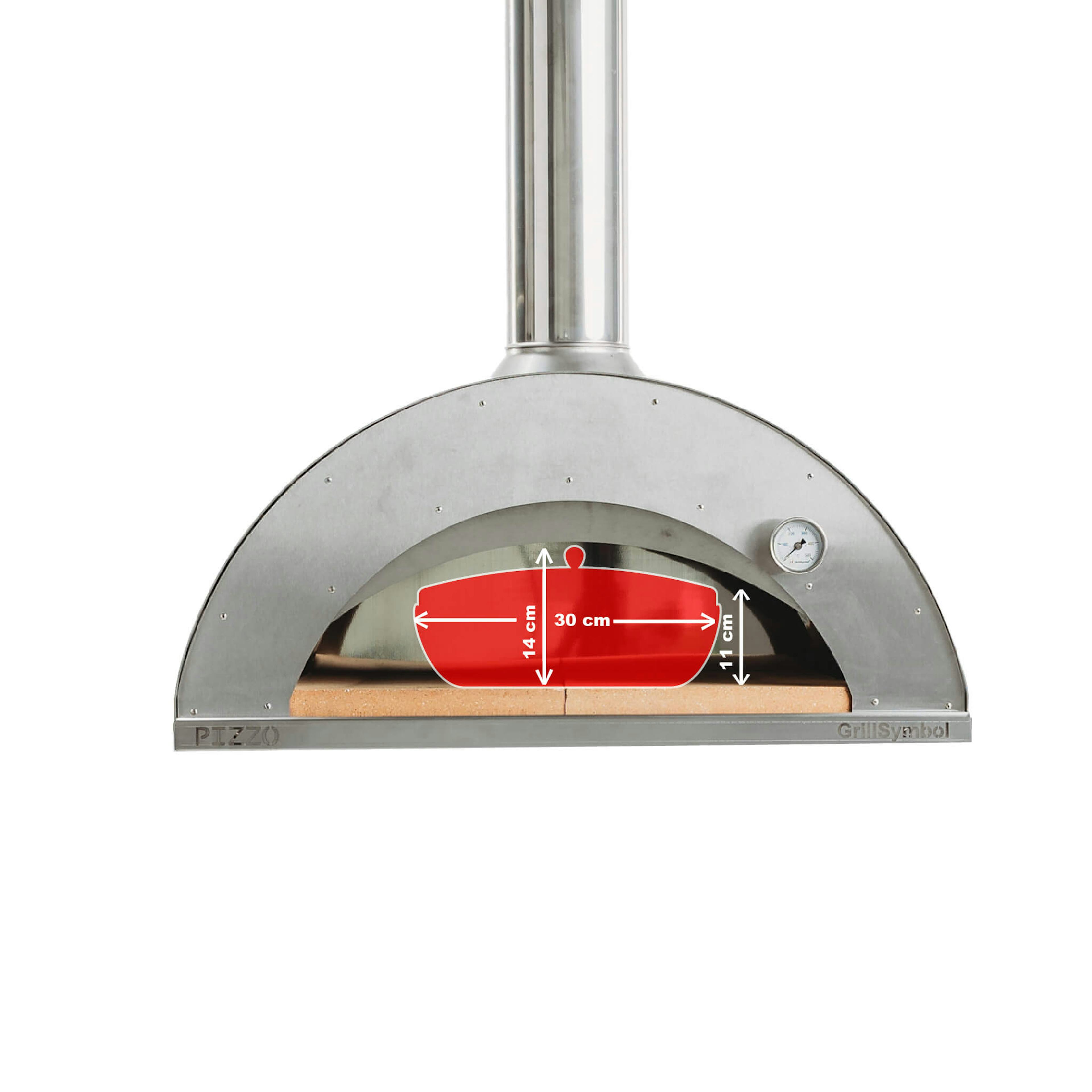 Pizzaugn GrillSymbol Pizzo med Pizzabord XL Inox