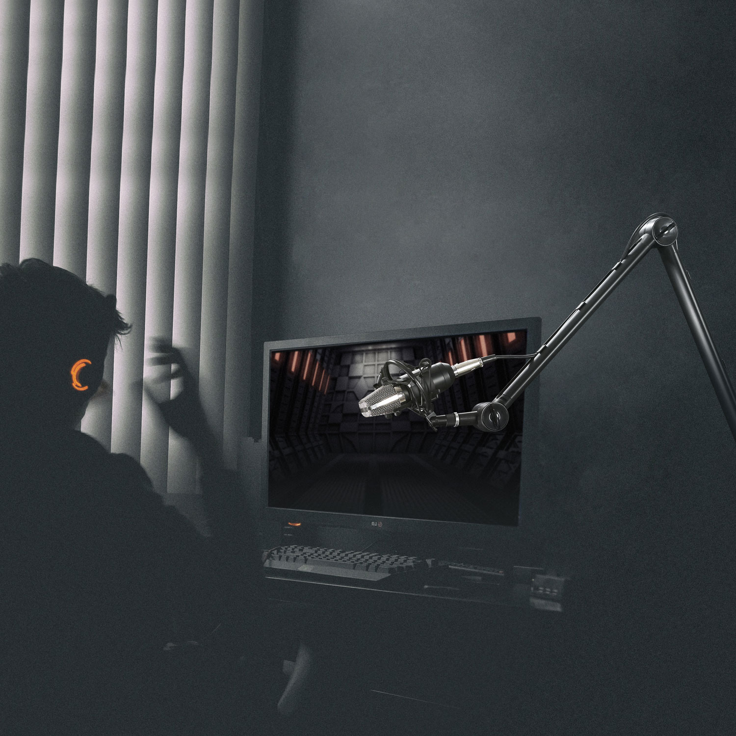 Mikrofonarm LogiLink Pro Svart