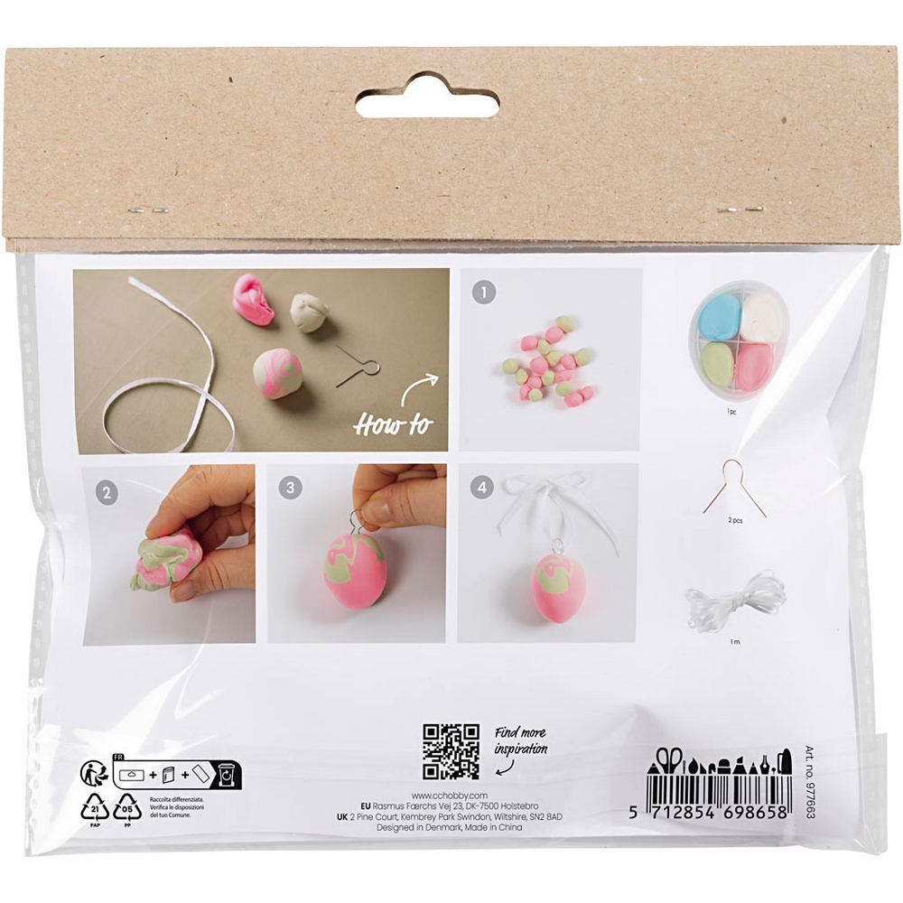 DIY-kit Creativ Company Modellera Marmorerade Ägg