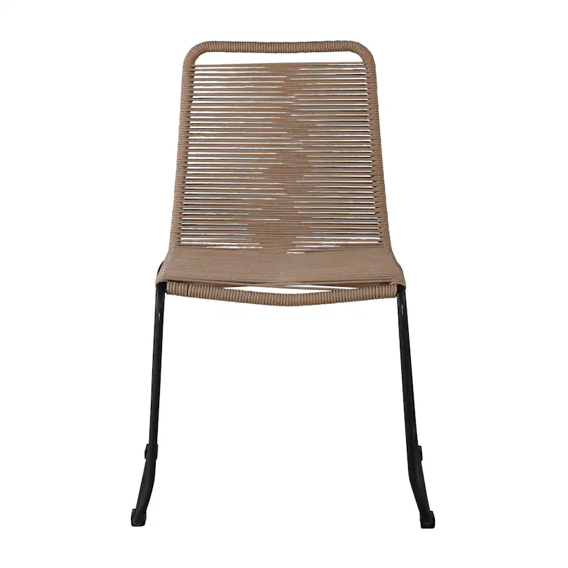 Lindos Stacking Chair - Black Alu / Latte Rope Svart/Latte
