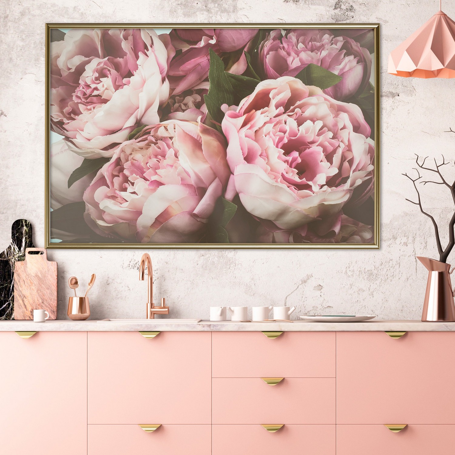 Poster Artgeist Affisch Pink Peonies