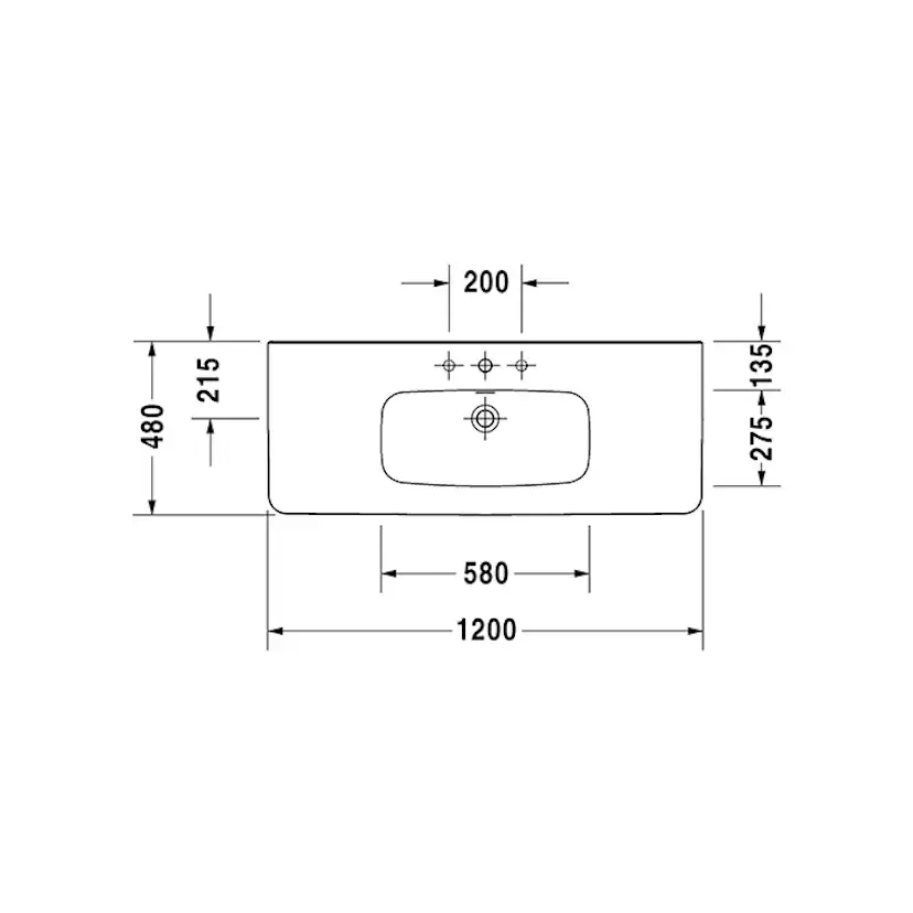 Tvättställ Duravit DuraStyle 2320 Bredd: 1200 Mm Bredd: 1200 Mm