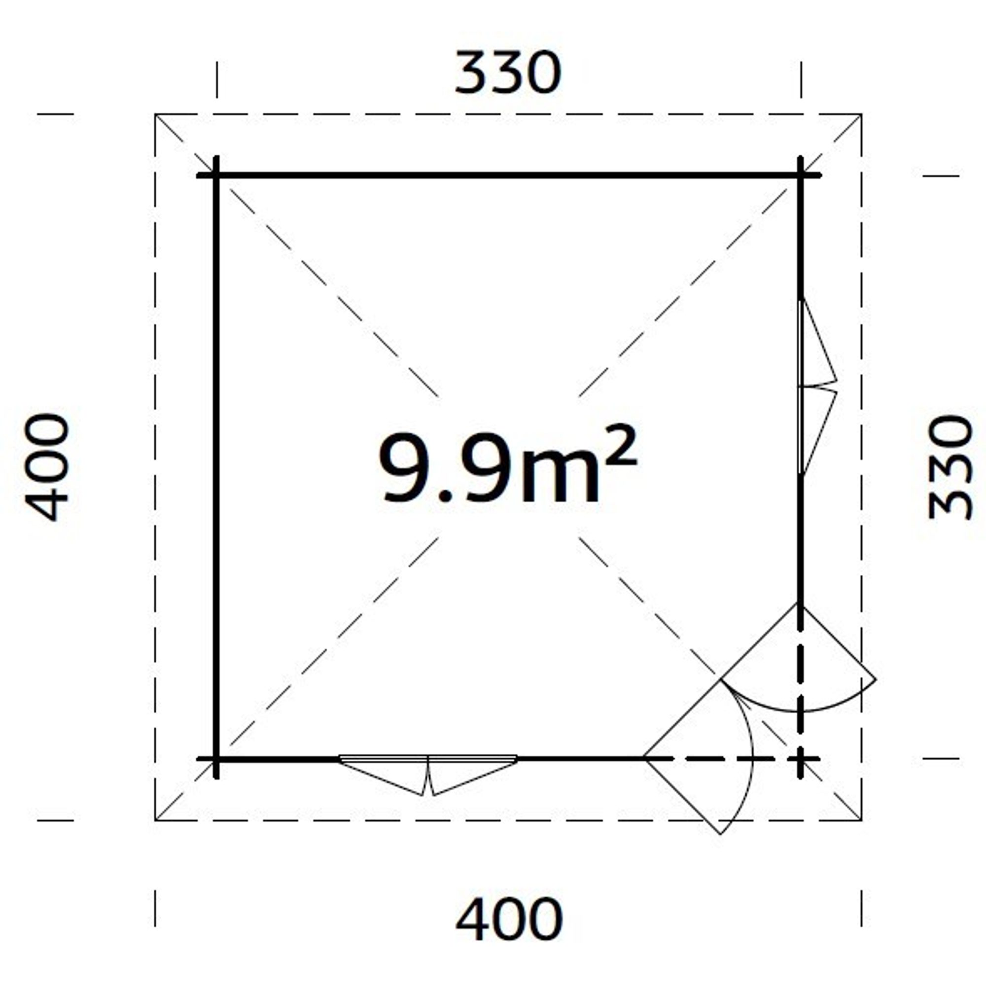 Melanie 9,6 m2 Grå dippad