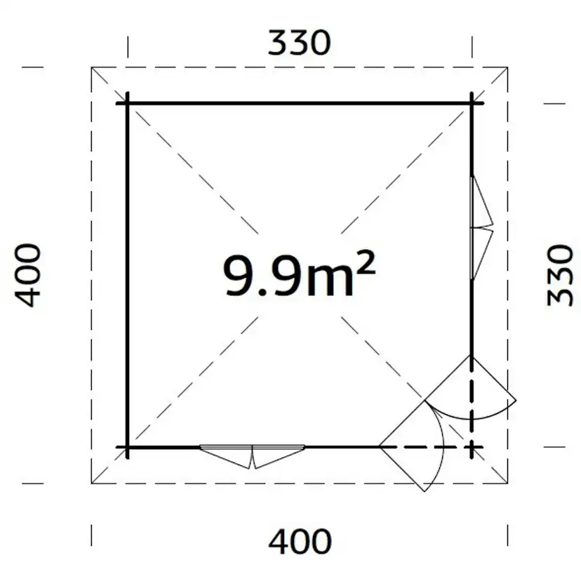 Melanie 9,6 m2 Brun dippad