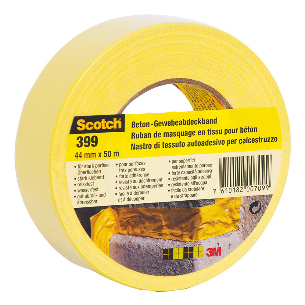 Betongtejp 3M 399 44 mm/50 Meter Gul