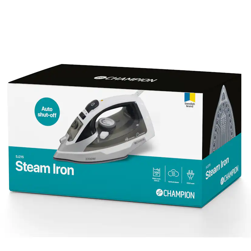 Ångstrykjärn Champion Keramiskt 2200W SJ215 Grå/Vit
